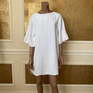 Pinkyotto white shirt tunic mini dress L